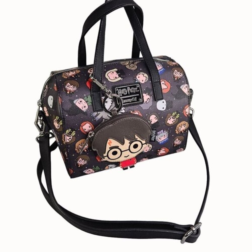 Loungefly Harry Potter Handbag Coin Purse Multicolor Chibi Print Small Duffle‎